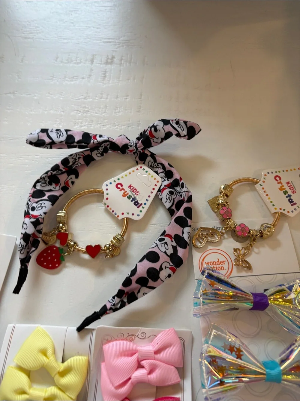 Assorted Girls Hair Bows and Accessories - Pink, Teal, Yellow, Red, White